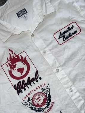 Cornerstore Bodega Limited Edition Global Ignition Racing Button Up Shirt Mens M